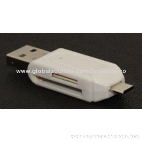 OTG Readers with Free Logo, Support Micro SD Card and SD Card